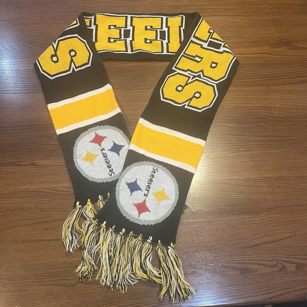 Pittsburgh Steelers Winter Hat Scarf Set NFL Ear Flap Beanie Logo 47 Brand Knit
